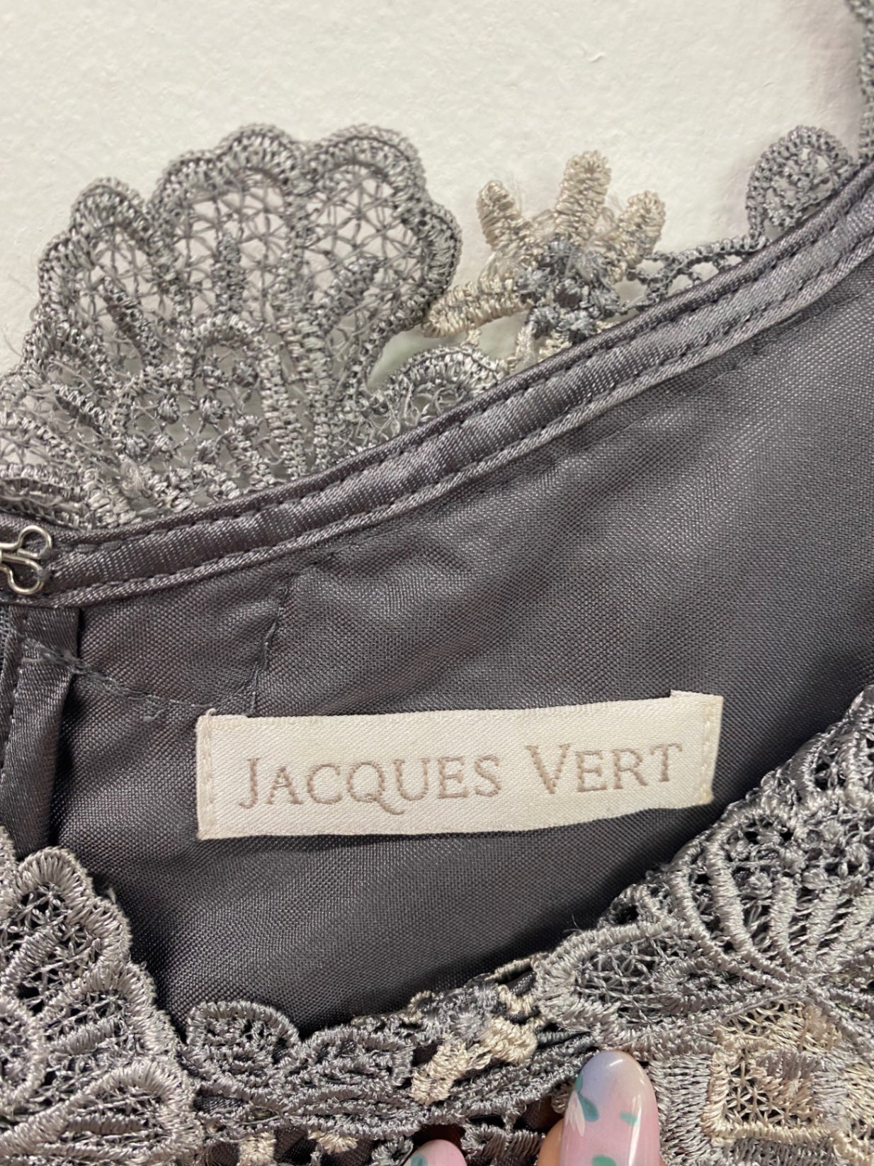 Fabulous Jacques Vert Midi Dress UK16 Grey CM416