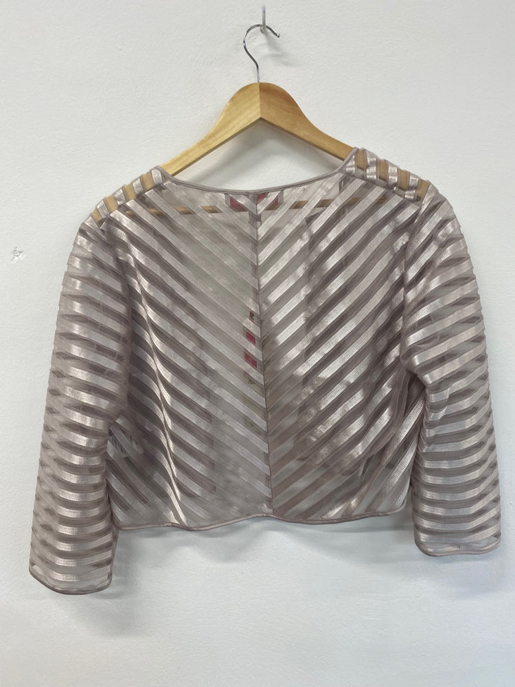 Fabulous Jacques Vert Occasion Jacket UK16 Silver CM416