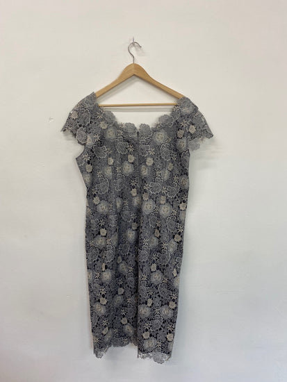 Fabulous Jacques Vert Midi Dress UK16 Grey CM416