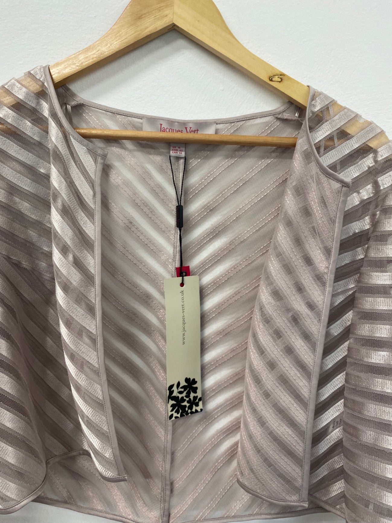 Fabulous Jacques Vert Occasion Jacket UK16 Silver CM416