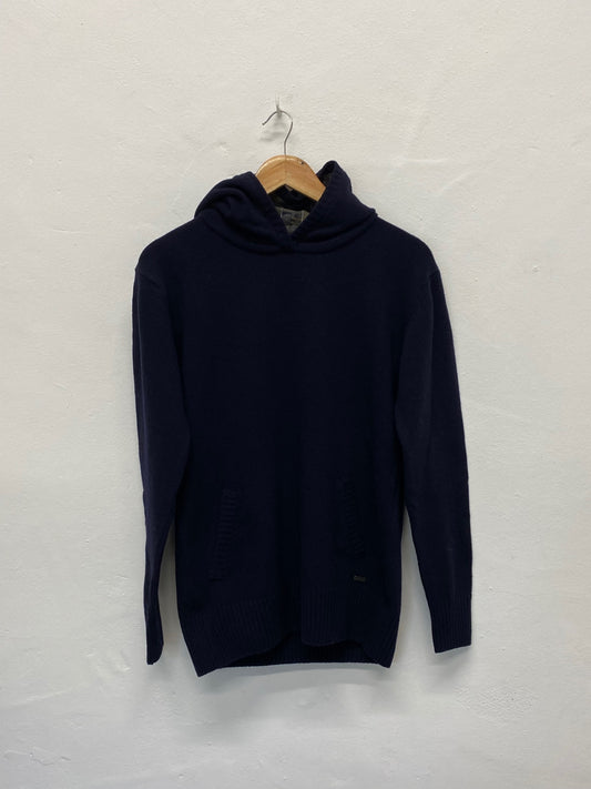 Fabulous Barbour Birnam Hoodie Uk14 Navy blue tartan details CM416 