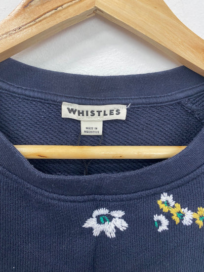 Fabulous Whistles Floral Sweatshirt UK S Navy SD353