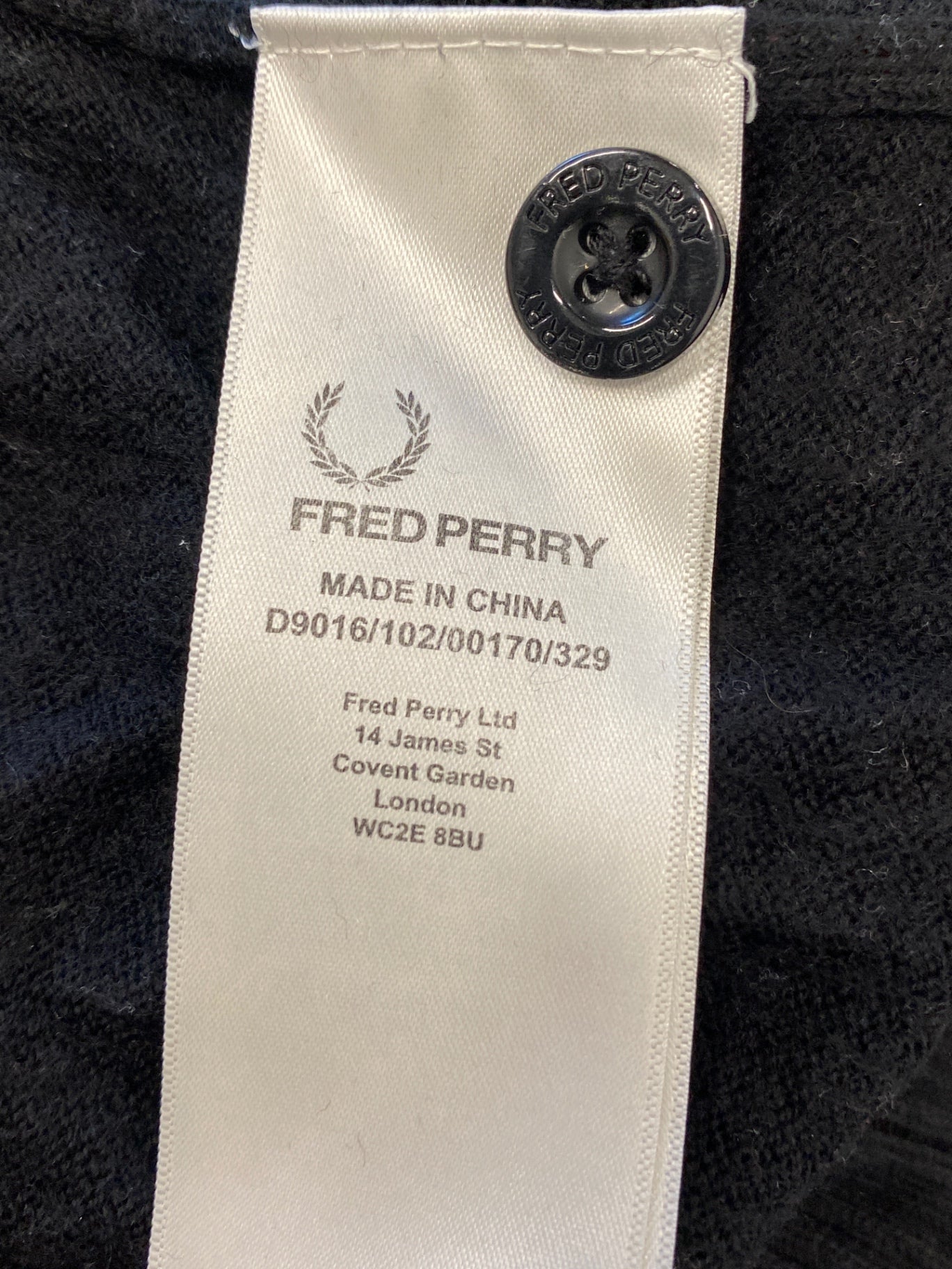 Fabulous Fred Perry Dress UK12 Black wool jumper dress LB010