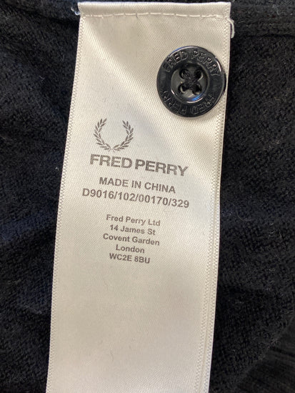 Fabulous Fred Perry Dress UK12 Black wool jumper dress LB010