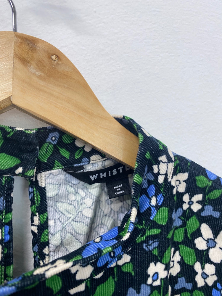 Fabulous Whistles Mini Dress UK10 Black Ditsy Floral SD353