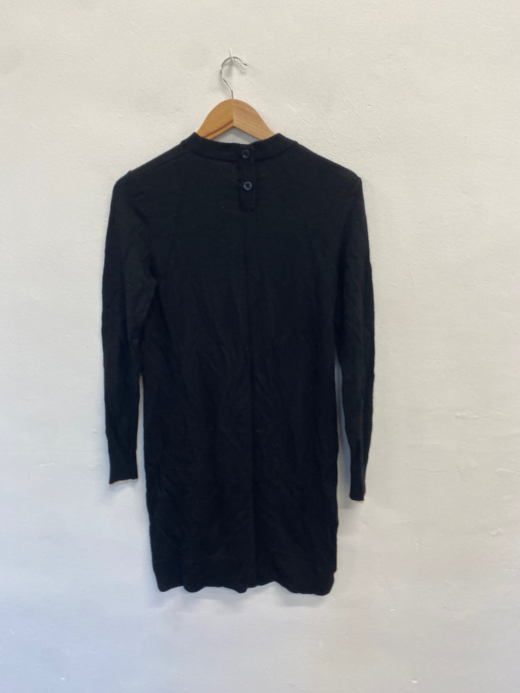 Fabulous Fred Perry Dress UK12 Black wool jumper dress LB010