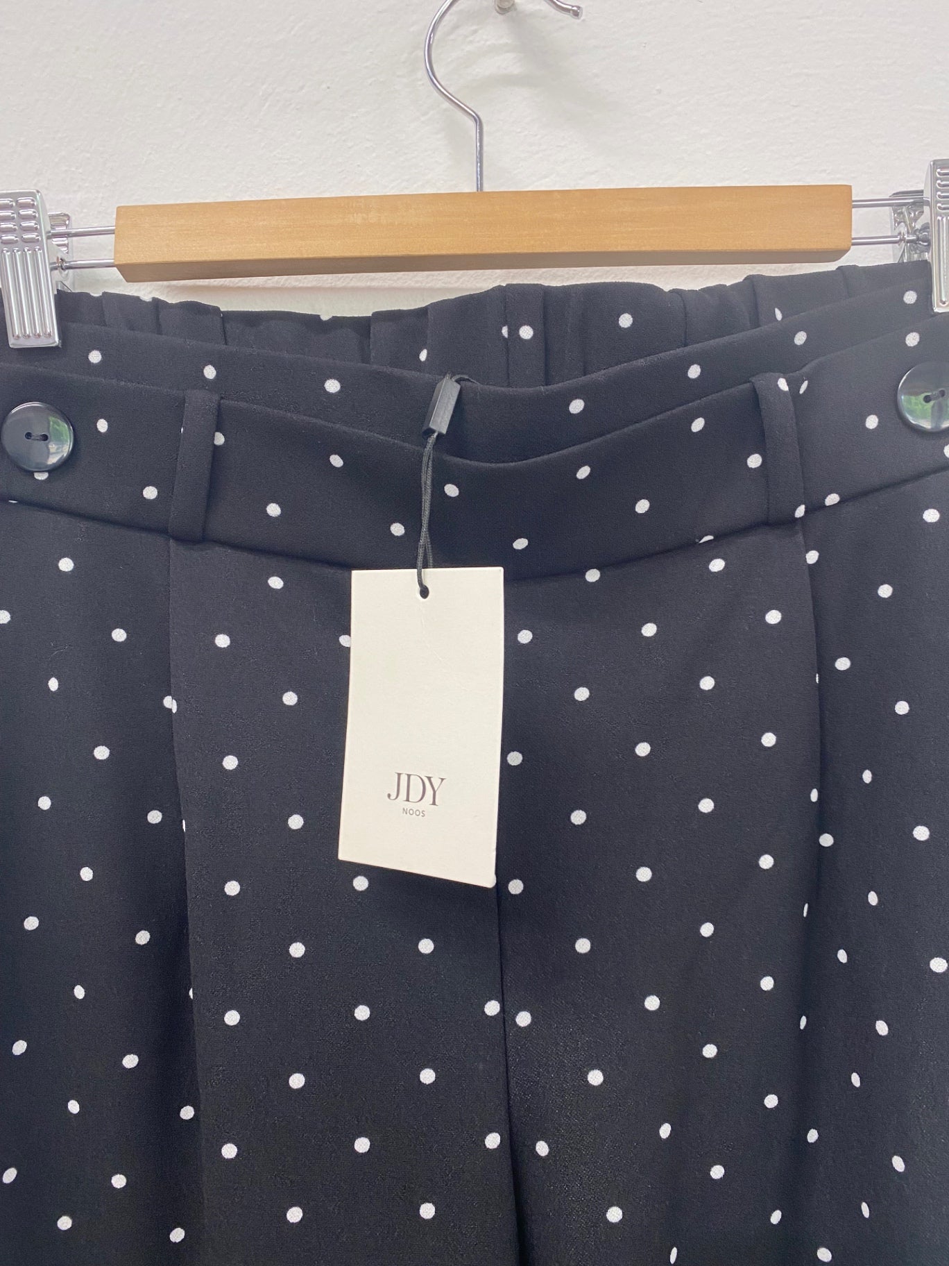 Dupe Fabulous JDY Wide Leg Trousers UK16 Black Polkadot LB010