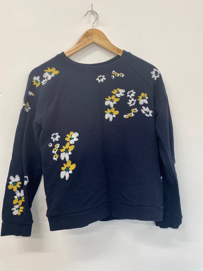 Fabulous Whistles Floral Sweatshirt UK S Navy SD353