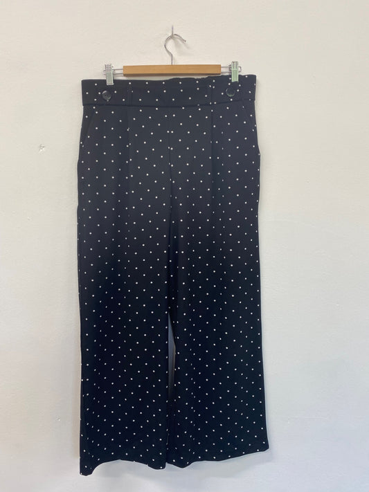 Dupe Fabulous JDY Wide Leg Trousers UK16 Black Polkadot LB010