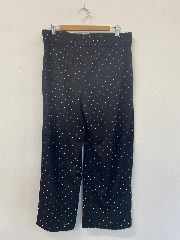 Dupe Fabulous JDY Wide Leg Trousers UK16 Black Polkadot LB010