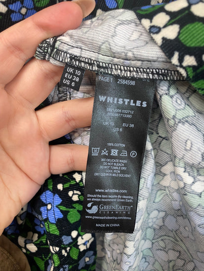 Fabulous Whistles Mini Dress UK10 Black Ditsy Floral SD353