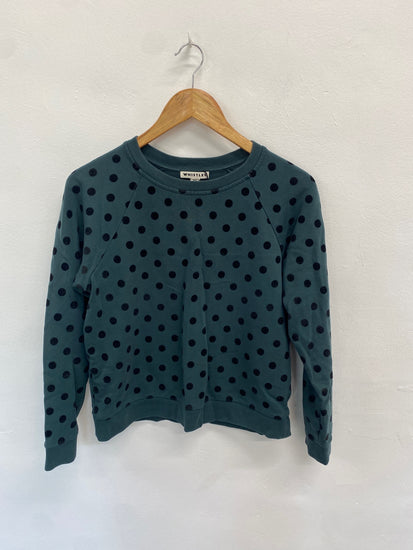 Fabulous WHISTLES Sweatshirt UK S Green spotted SD353