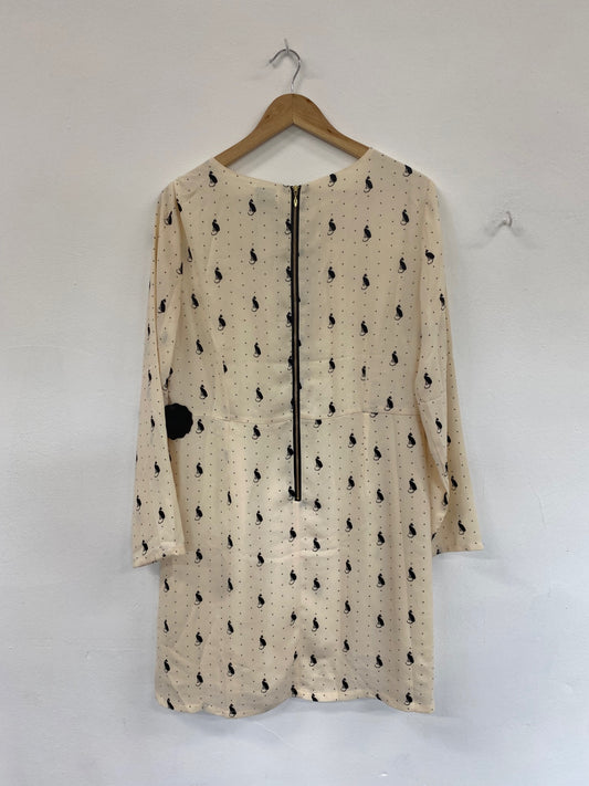 Fabulous Joanie Mini Dress UK18 Cream & Black LG238