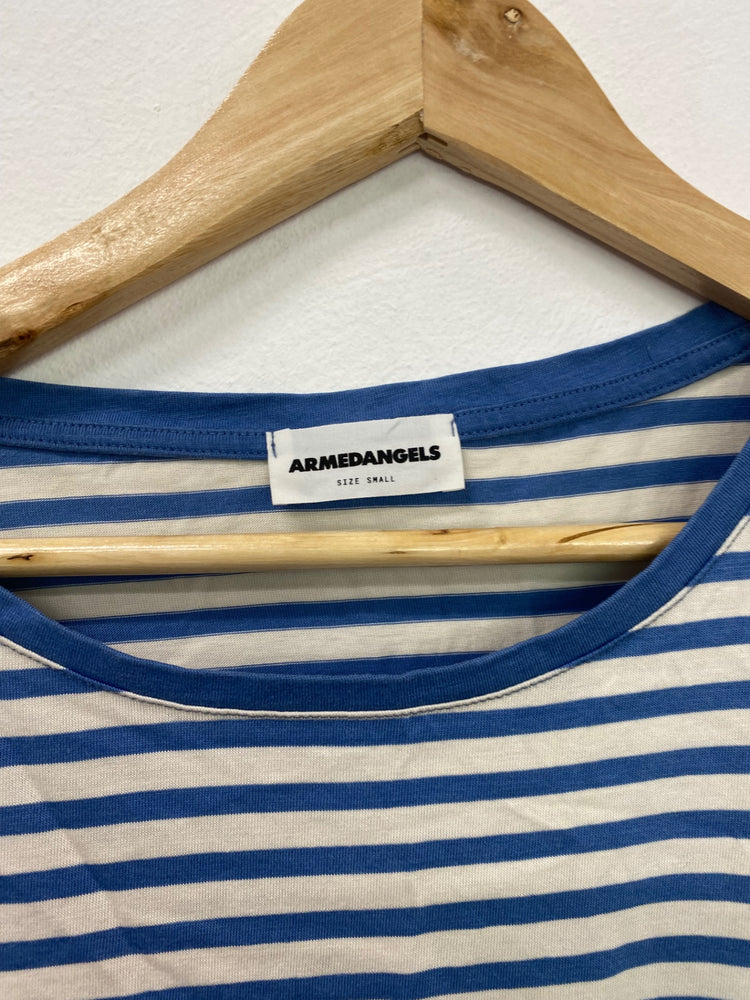 Fabulous Armedangels Blue & Cream Stripe Tank UK S JC003
