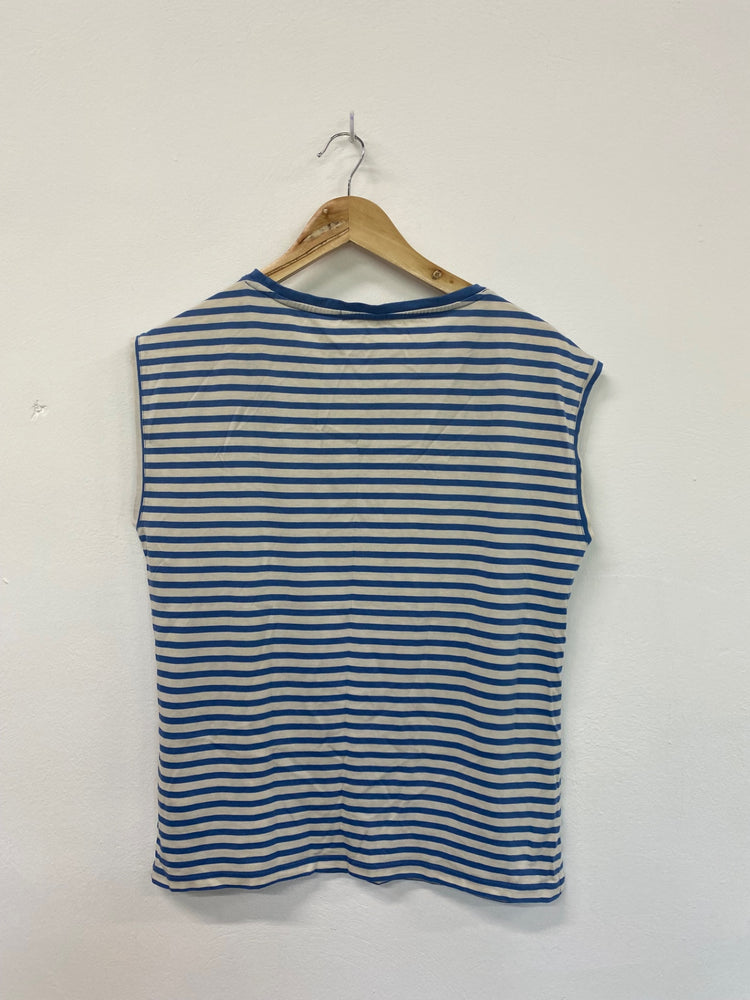 Fabulous Armedangels Blue & Cream Stripe Tank UK S JC003