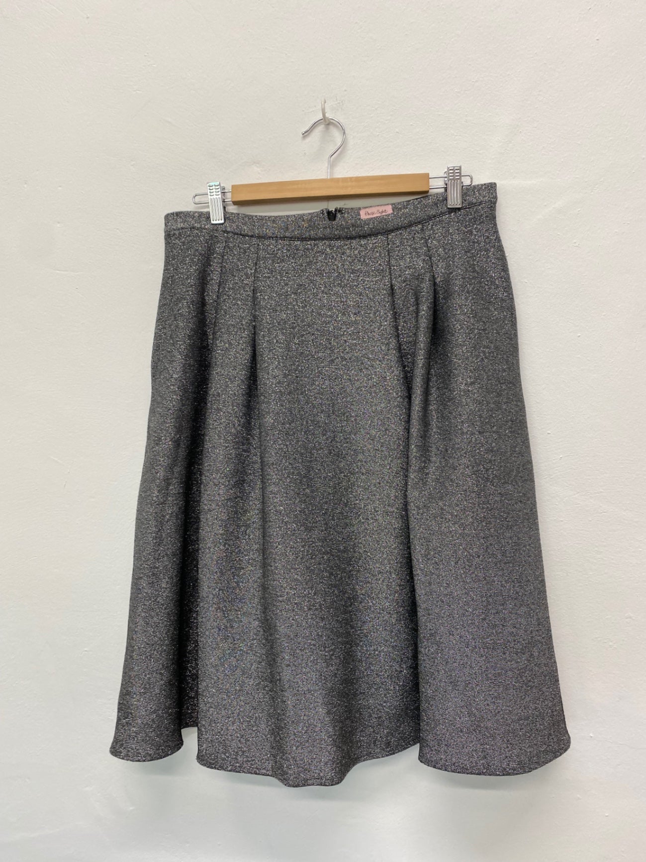 Fabulous Phase Eight A-Line Skirt Uk14 Dark Silver sparkly Occasion EJP01