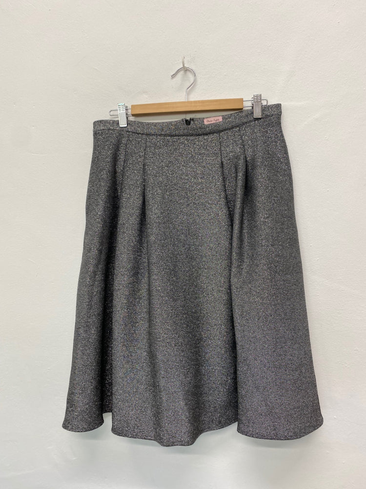 Fabulous Phase Eight A-Line Skirt Uk14 Dark Silver sparkly Occasion EJP01