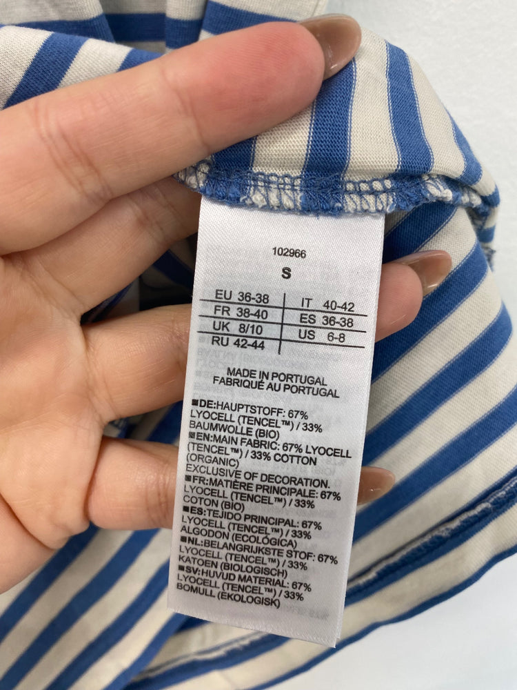 Fabulous Armedangels Blue & Cream Stripe Tank UK S JC003