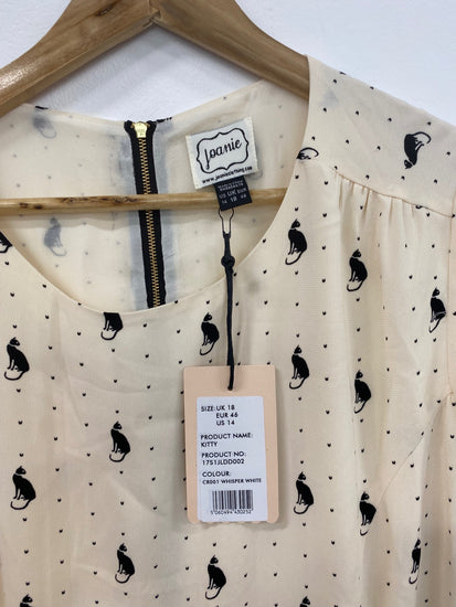 Fabulous Joanie Mini Dress UK18 Cream & Black LG238