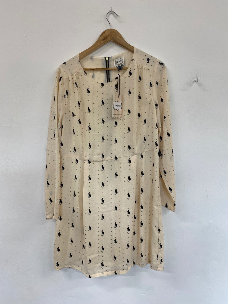 Fabulous Joanie Mini Dress UK18 Cream & Black LG238