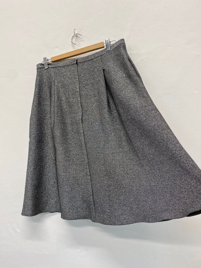 Fabulous Phase Eight A-Line Skirt Uk14 Dark Silver sparkly Occasion EJP01