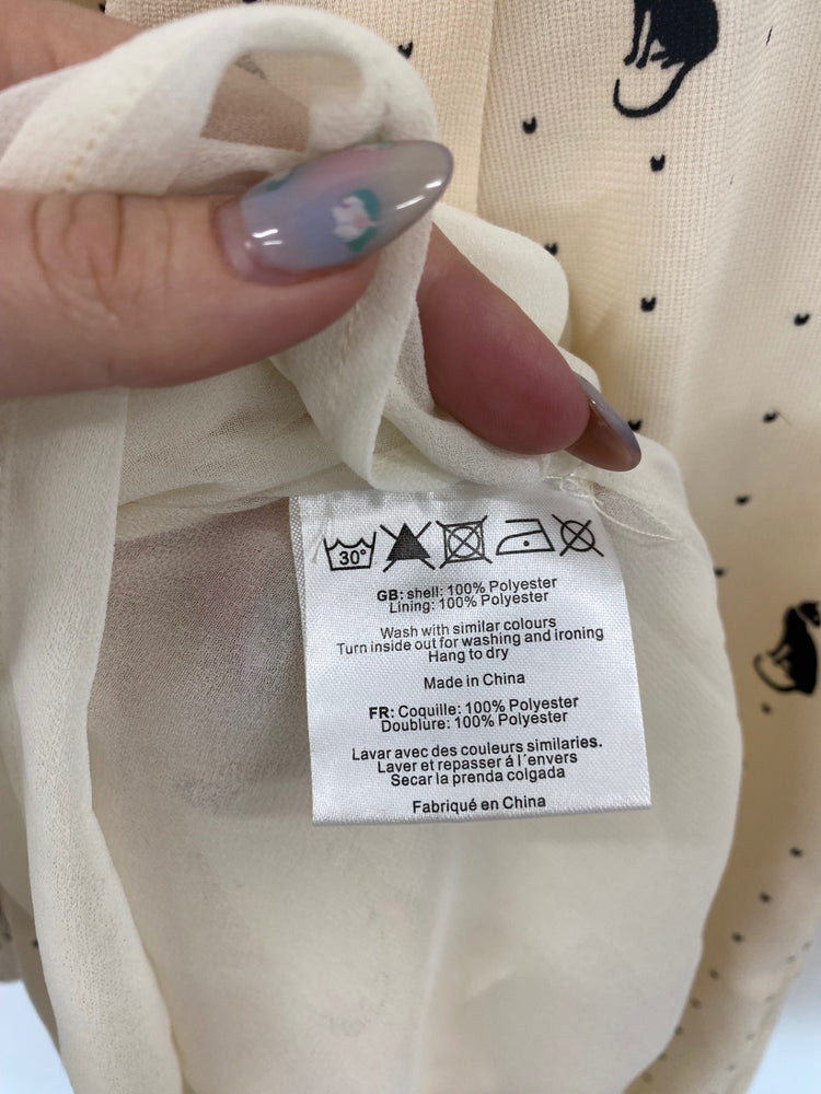 Fabulous Joanie Mini Dress UK18 Cream & Black LG238