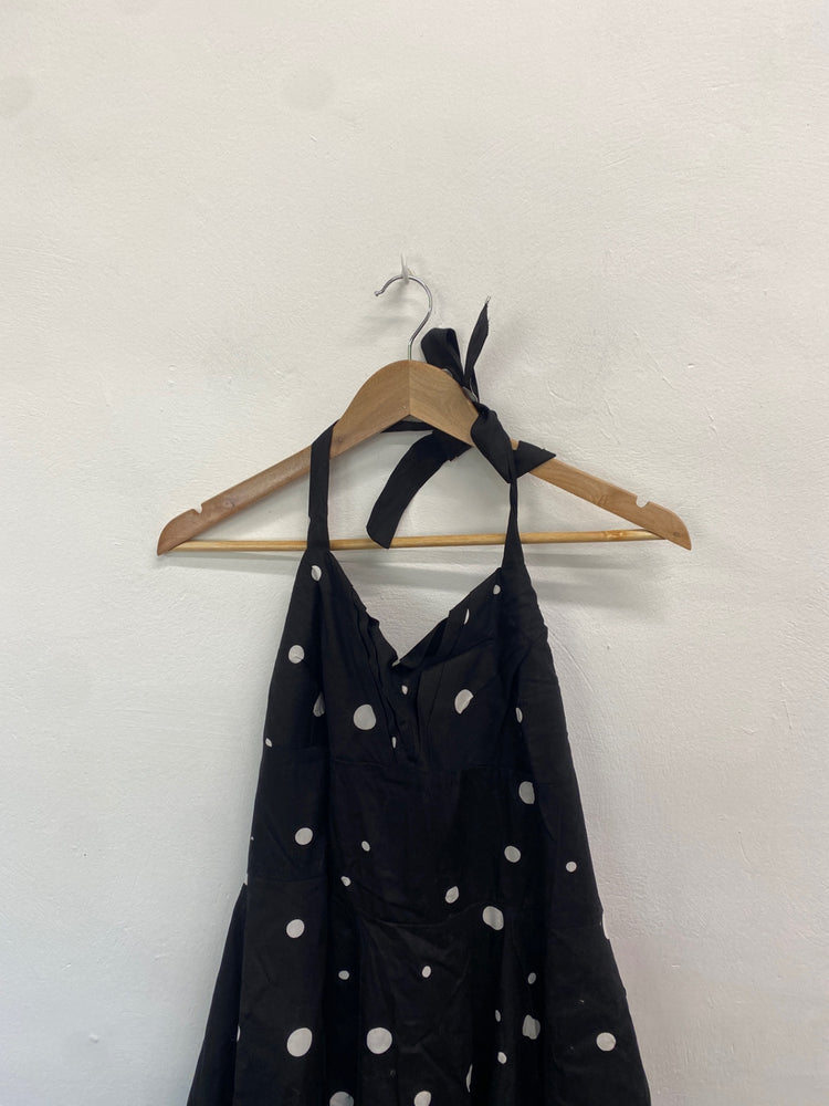 Fabulous Joanie Dress Uk16 Black polka new LG238