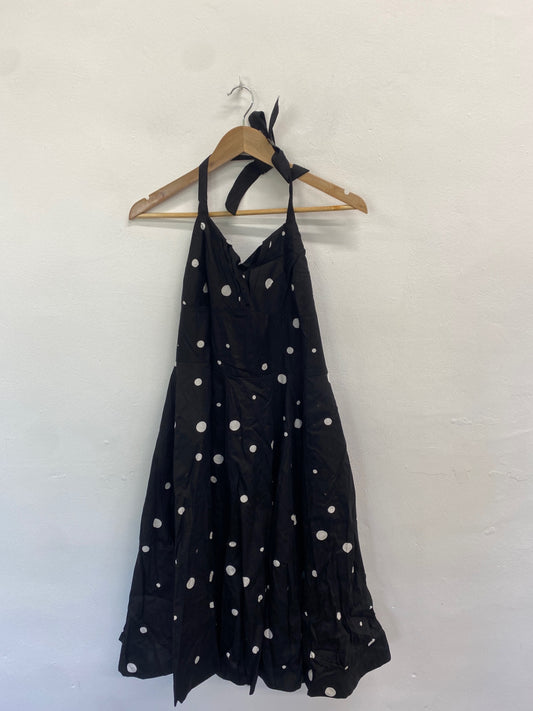 Fabulous Joanie Dress Uk16 Black polka new LG238