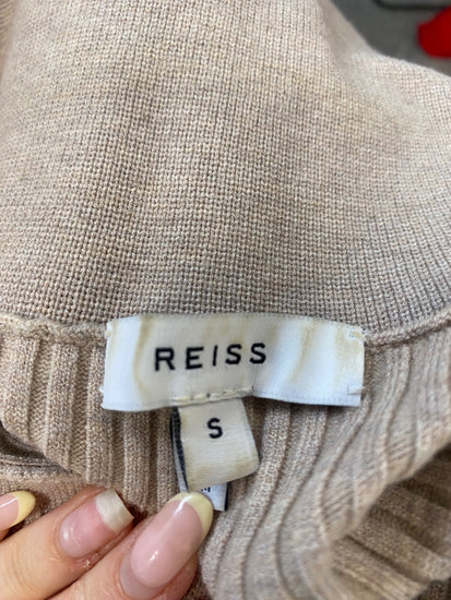 Fabulous REISS mason ribbed Midi Dress UK S Beige LW002