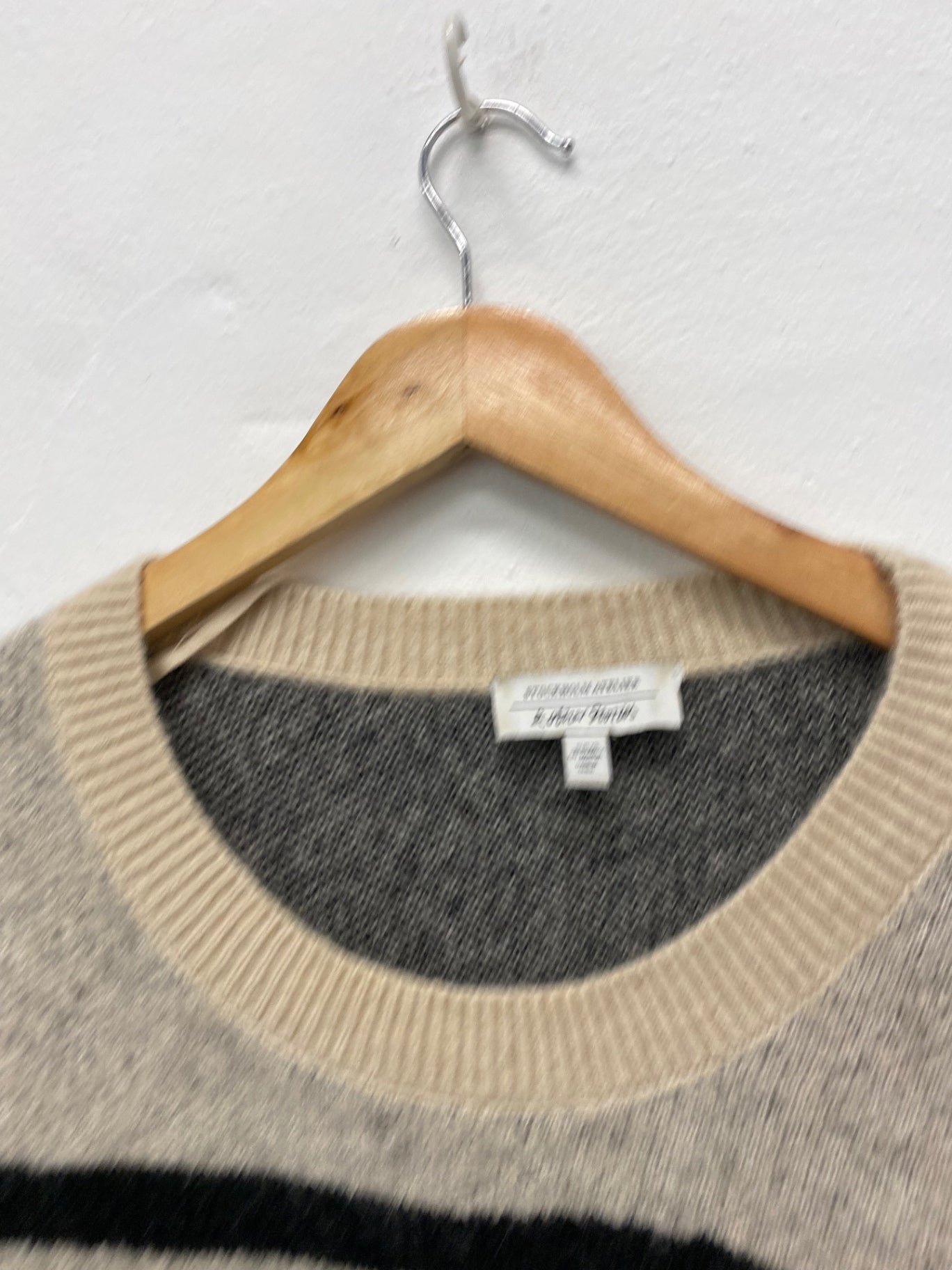 Fabulous & Other Stories Sweater UK XS Beige & Black Swirl Jacquard crewneck LW002