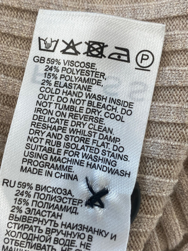 Fabulous REISS mason ribbed Midi Dress UK S Beige LW002