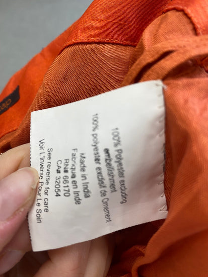 Fabulous Anthropologie Skirt UK14 Red orange pattern FK116