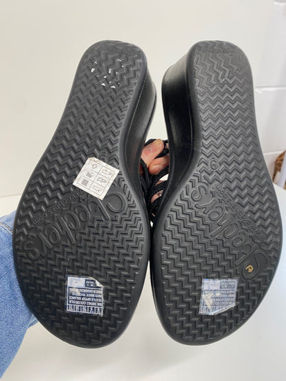 Fabulous Skechers Hotshot Cali Wedge Sandals UK6 Black Diamante embellished AW001