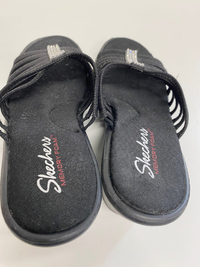 Fabulous Skechers Hotshot Cali Wedge Sandals UK6 Black Diamante embellished AW001