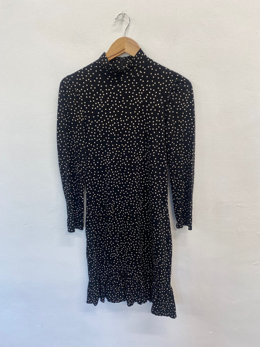 Fabulous Unknown Dress UK10 Black with white polka dots