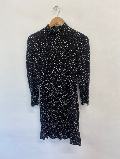Fabulous Unknown Dress UK10 Black with white polka dots