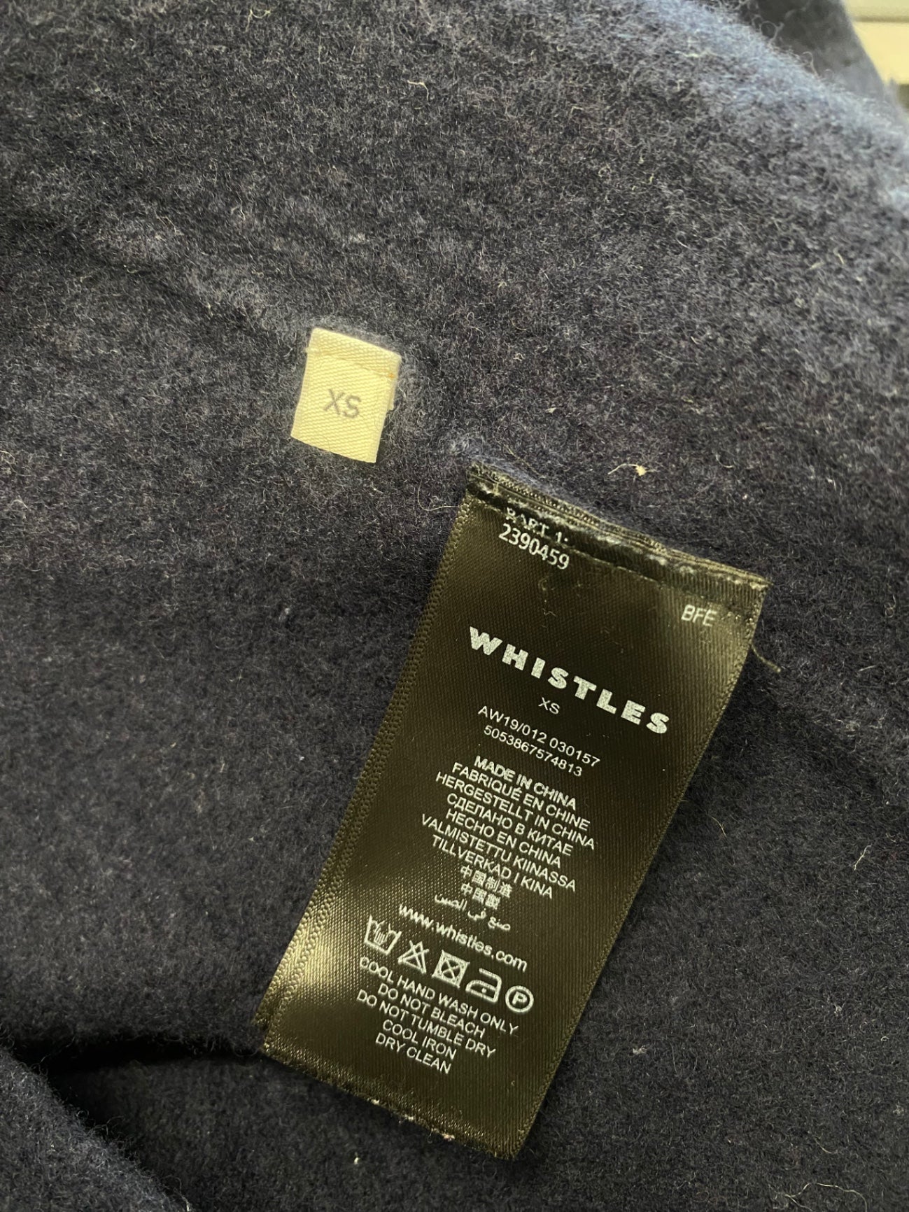 Fabulous Whistles Cardigan UK XS Navy Blue tie waist FK116