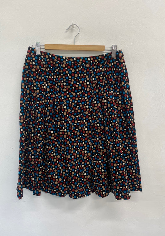 Fabulous HOBBS Skirt UK10 Black with multicolored dots FK116