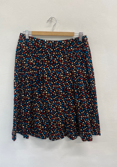Fabulous HOBBS Skirt UK10 Black with multicolored dots FK116