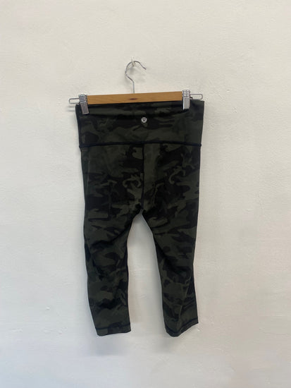 Fabulous Lululemon Leggings UK10 Camouflage khaki active FK116