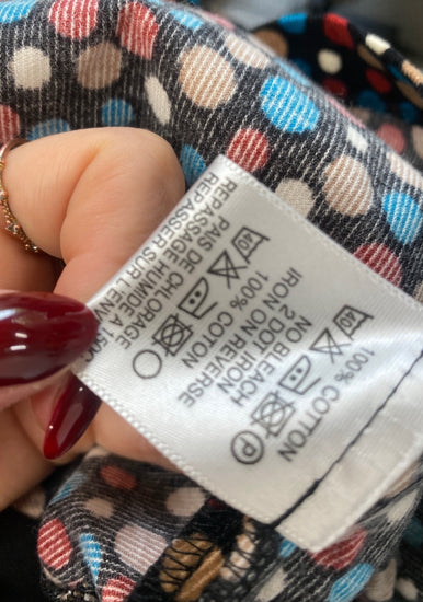 Fabulous HOBBS Skirt UK10 Black with multicolored dots FK116