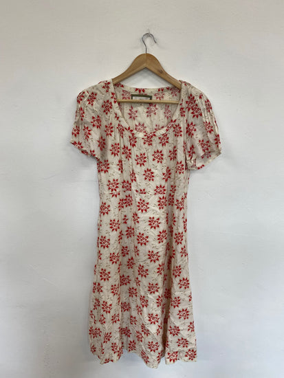 Boho Chic Noa Noa Midi Dress UK M Cream & Red Floral AG005