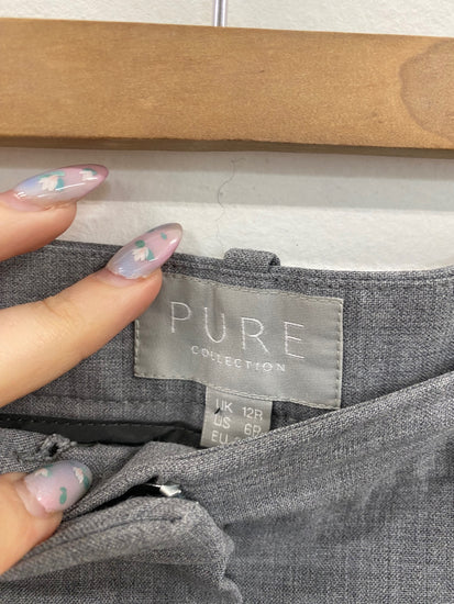 Amazing Pure Collection Grey Wool Blend Trousers UK12 FK116 