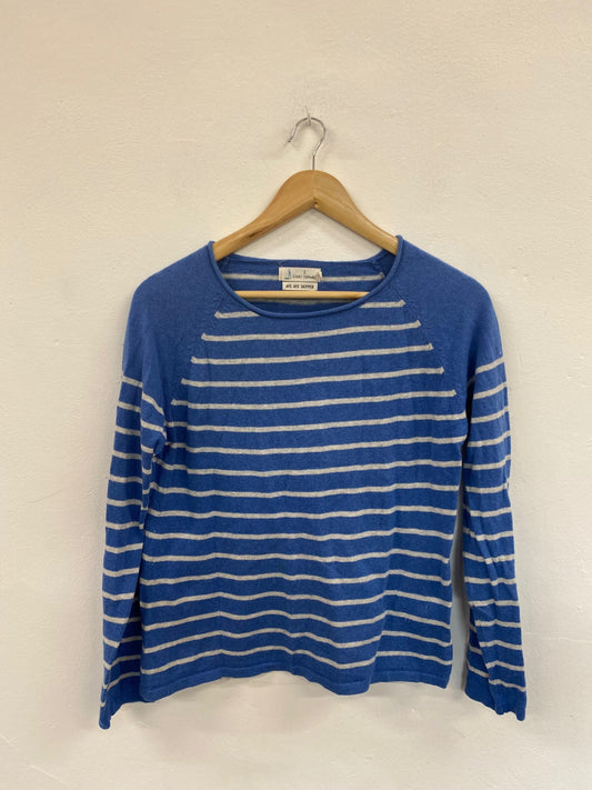 Amazing Seasalt Cornwall Aye Aye Skipper Jumper UK12 Blue & White FK116