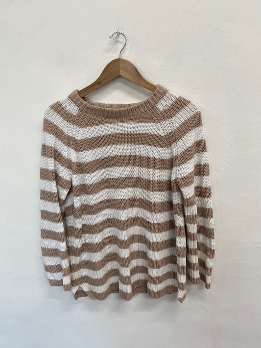Amazing ME+EM Sweater UK L Beige and White striped FK116