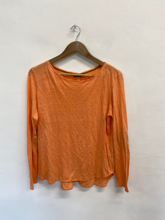 Amazing Massimo Dutti Long Sleeve Top UK L Orange summer vibe FK116