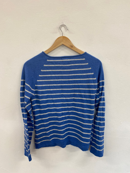 Amazing Seasalt Cornwall Aye Aye Skipper Jumper UK12 Blue & White FK116