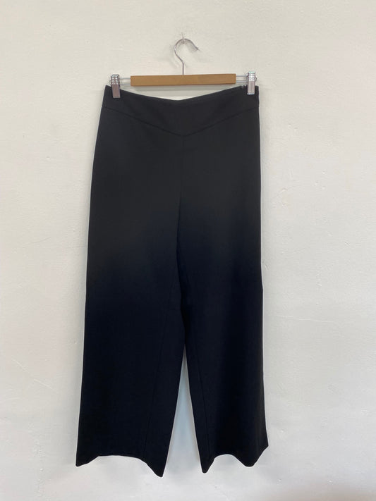 Amazing Hobbs Wide Leg Wool Trousers UK12 Black FK116