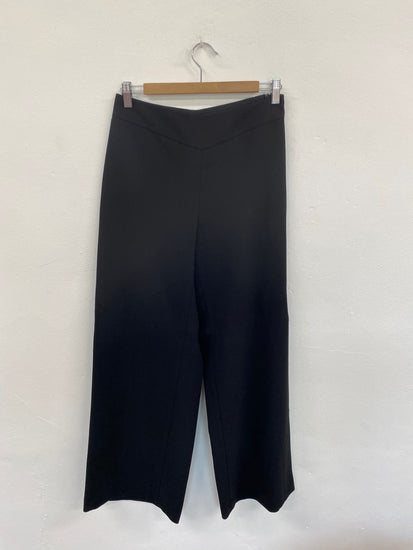 Amazing Hobbs Wide Leg Wool Trousers UK12 Black FK116