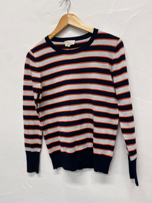 Fabulous Minus Metallic striped Sweater UK XS Navy silver classic FK116